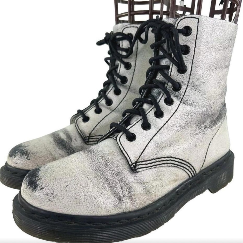 Dr. Martens Silver Ankle Boots